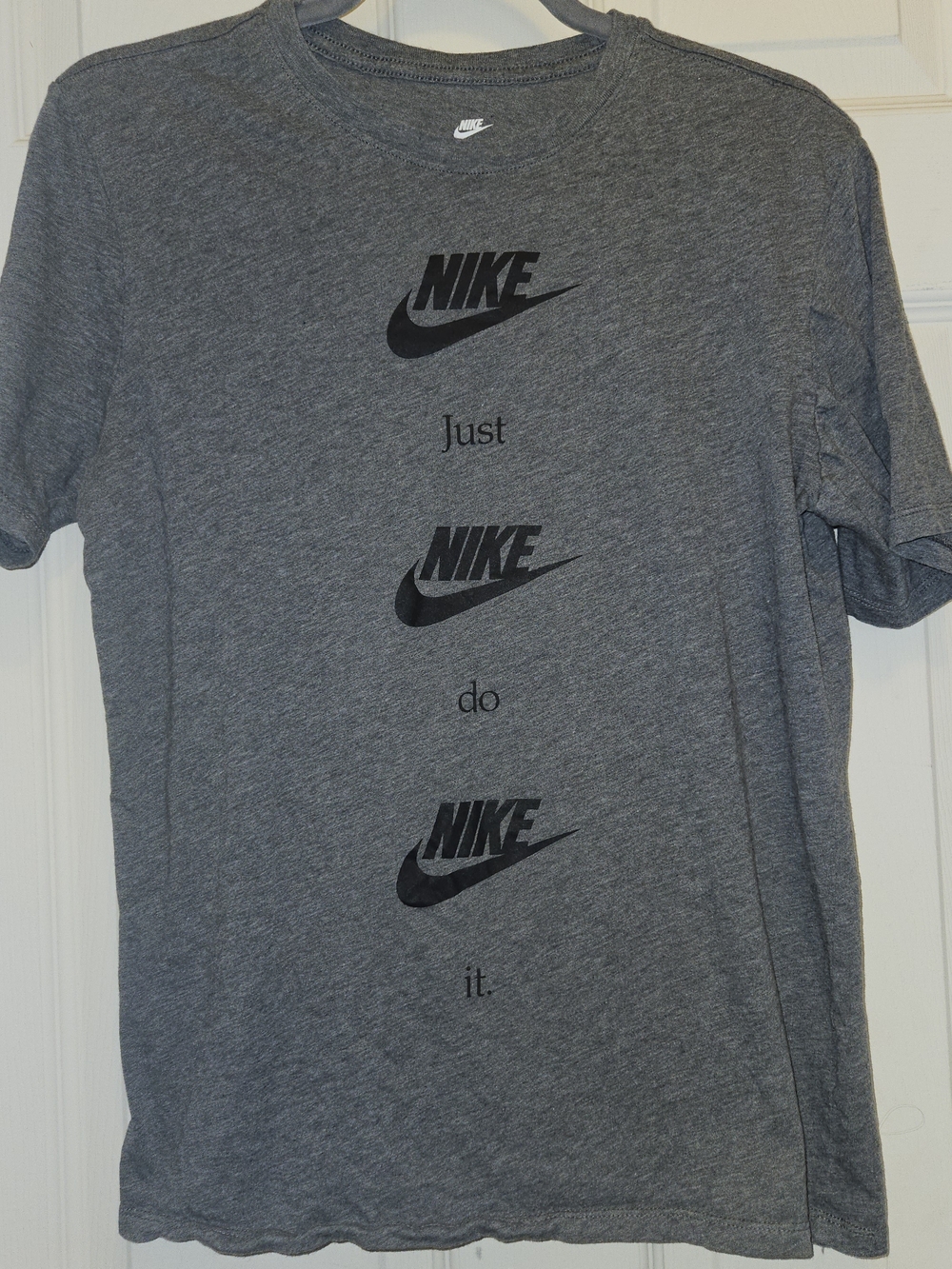 Nike Gray Short Sleeve Tee with Black Triple Logo